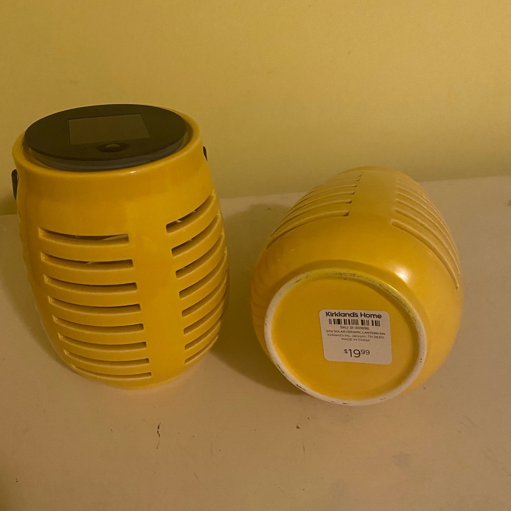 Kirklands Sunny Yellow Lantern Set